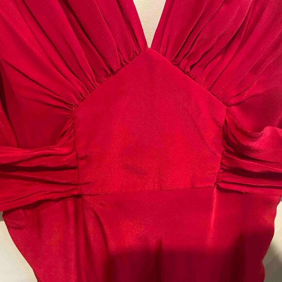 Imitation of Christ - 100% Silk Red dress - back sexy opening - size 6 - Picture 3 of 8